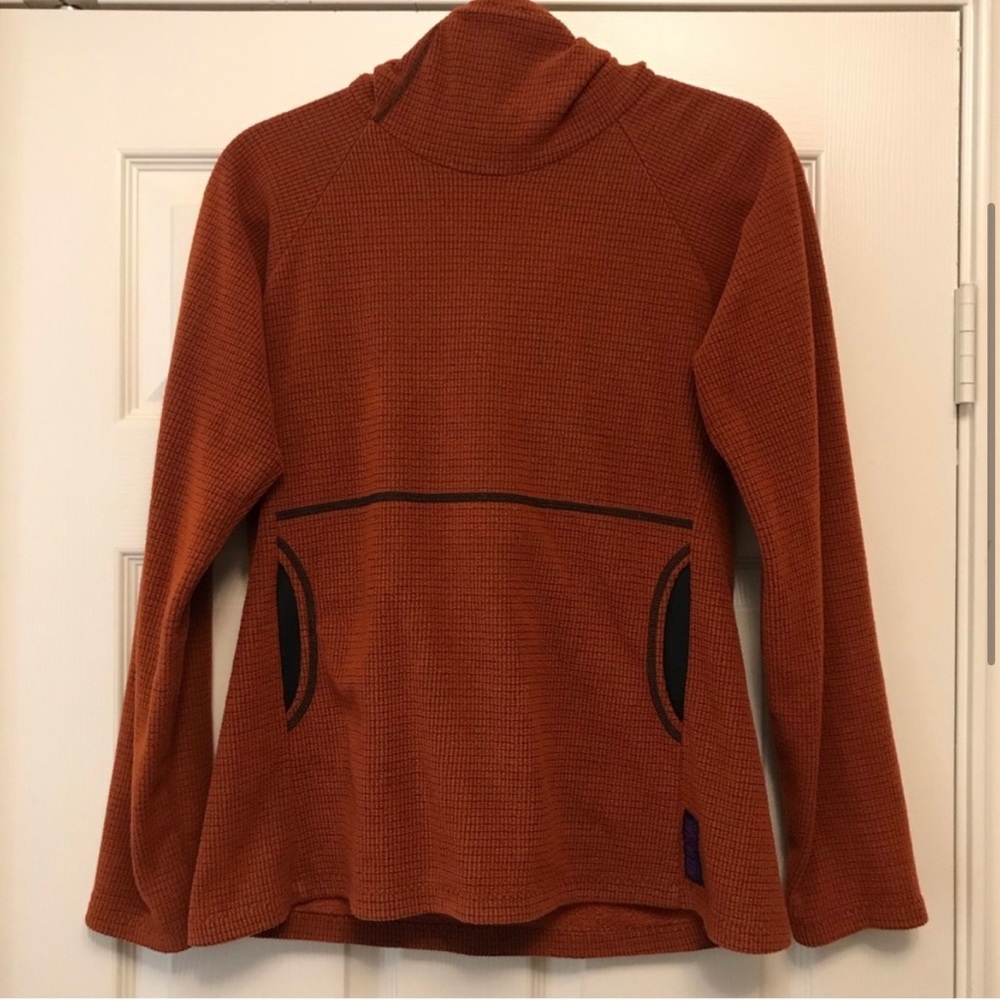 Melanzana Burnt Orange Micro Grid Hoodie